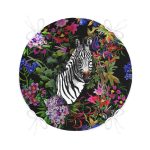 - RealHomes Yuvarlak Fermuarlı Minder - Realhomes  Siyah Zeminde Amazon Zebra Tasarımlı Dijital Baskılı Yuvarlak Fermuarlı Sandalye Minderi Realhomes