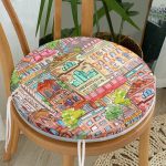 - RealHomes Yuvarlak Fermuarlı Minder - Realhomes Rengarenk Evler Özel Tasarımlı Modern Kumaş Yuvarlak Fermuarlı Sandalye Minderi Realhomes