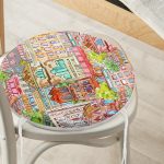 - RealHomes Yuvarlak Fermuarlı Minder - Realhomes Rengarenk Evler Özel Tasarımlı Modern Kumaş Yuvarlak Fermuarlı Sandalye Minderi Realhomes