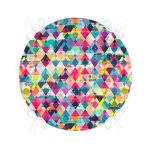 - RealHomes Yuvarlak Fermuarlı Minder - Realhomes Modern Renkli Üçgen Tasarımlı Dijital Baskılı Modern Yuvarlak Fermuarlı Sandalye Minderi Realhomes