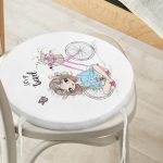 - RealHomes Yuvarlak Fermuarlı Minder - Realhomes Lets Go Travel Çizimli Dijital Baskılı Modern Yuvarlak Fermuarlı Sandalye Minderi Realhomes