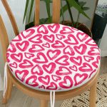 - RealHomes Yuvarlak Fermuarlı Minder - Realhomes  Realhomes Modern Çizimli Kalpler Tasarımlı Dijital Baskılı Modern Yuvarlak Fermuarlı Sandalye Minderi Realhomes