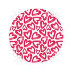 - RealHomes Yuvarlak Fermuarlı Minder - Realhomes  Realhomes Modern Çizimli Kalpler Tasarımlı Dijital Baskılı Modern Yuvarlak Fermuarlı Sandalye Minderi Realhomes