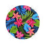 - RealHomes Yuvarlak Fermuarlı Minder - Realhomes Siyah Zeminde Watercolor Tropikal Desenli Dijital Baskılı Yuvarlak Fermuarlı Sandalye Minderi Realhomes