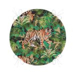 - RealHomes Yuvarlak Fermuarlı Minder - Realhomes  Kamuflaj Kaplan Desenli Dijital Baskılı Modern Yuvarlak Fermuarlı Sandalye Minderi Realhomes