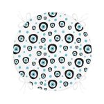 - RealHomes Yuvarlak Fermuarlı Minder - Realhomes  Nazar Boncuğu Motifli Özel Tasarımlı Dijital Baskılı Modern Yuvarlak Fermuarlı Sandalye Minderi Realhomes