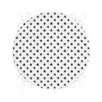 - RealHomes Yuvarlak Fermuarlı Minder - Realhomes Beyaz Zemin Siyah Kalp Desenli Özel Tasarımlı Dijital Baskılı Modern Yuvarlak Fermuarlı Sandalye Minderi Realhomes