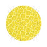 Limon Konseptli Özel Tasarım 3D Yuvarlak Fermuarlı Sandalye Minderi Realhomes