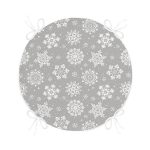 Realhomes Gri Zeminli Kar Taneleri Temalı Modern Tasarım Modern Yuvarlak Fermuarlı Sandalye Minderi Realhomes