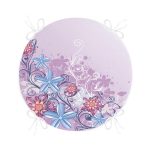 - RealHomes Yuvarlak Fermuarlı Minder - Realhomes Lila Zeminde Çiçek Motifli Dijital Baskılı Modern Yuvarlak Fermuarlı Sandalye Minderi Realhomes