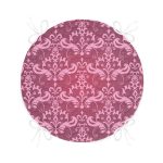 Fuşya Zeminli Damask Motifler Modern Yuvarlak Fermuarlı Sandalye Minderi Realhomes