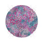 Renkli Leopar Desenli Özel tasarım Dijital Baskılı Modern Yuvarlak Fermuarlı Sandalye Minderi Realhomes