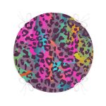 - RealHomes Yuvarlak Fermuarlı Minder - Realhomes  Renkli Leopar Desenli Dijital Baskılı Modern Yuvarlak Fermuarlı Sandalye Minderi Realhomes