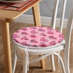 - RealHomes Yuvarlak Fermuarlı Minder - Realhomes Kalp İçinde Çiçek Desenli Dijital Baskılı Özel Tasarım Modern Yuvarlak Fermuarlı Sandalye Minderi Realhomes