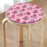 - RealHomes Yuvarlak Fermuarlı Minder - Realhomes Kalp İçinde Çiçek Desenli Dijital Baskılı Özel Tasarım Modern Yuvarlak Fermuarlı Sandalye Minderi Realhomes