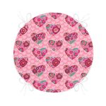 - RealHomes Yuvarlak Fermuarlı Minder - Realhomes Kalp İçinde Çiçek Desenli Dijital Baskılı Özel Tasarım Modern Yuvarlak Fermuarlı Sandalye Minderi Realhomes