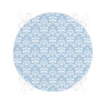 Açık Mavi Dijital Baskılı Modern Yuvarlak Fermuarlı Sandalye Minderi Realhomes