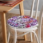 - RealHomes Yuvarlak Fermuarlı Minder - Realhomes  Realhomes Renkli Leopar Desenli Dijital Baskılı Modern Yuvarlak Fermuarlı Sandalye Minderi Realhomes