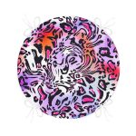 - RealHomes Yuvarlak Fermuarlı Minder - Realhomes  Realhomes Renkli Leopar Desenli Dijital Baskılı Modern Yuvarlak Fermuarlı Sandalye Minderi Realhomes