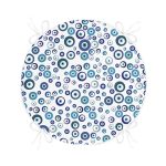 - RealHomes Yuvarlak Fermuarlı Minder - Realhomes Realhomes Nazar Boncuğu Motifli Dijital Baskılı Modern Yuvarlak Fermuarlı Sandalye Minderi Realhomes