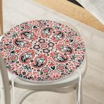 - RealHomes Yuvarlak Fermuarlı Minder - Realhomes  Etnik Motifli Dijital Baskılı Modern Yuvarlak Fermuarlı Sandalye Minderi Realhomes
