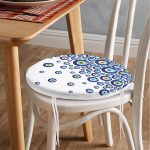 - RealHomes Yuvarlak Fermuarlı Minder - Realhomes  Realhomes Nazar Boncuğu Motifli Dijital Baskılı Modern Yuvarlak Fermuarlı Sandalye Minderi Realhomes