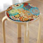 - RealHomes Yuvarlak Fermuarlı Minder - Realhomes  Fraktal Desenli Özel Tasarım Dijital Baskılı Modern Yuvarlak Fermuarlı Sandalye Minderi Realhomes