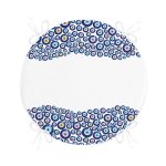 - RealHomes Yuvarlak Fermuarlı Minder - Realhomes  Realhomes Nazar Boncuğu Motifli Dijital Baskılı Modern Yuvarlak Fermuarlı Sandalye Minderi Realhomes