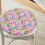 Spring Özel Tasarım Dijital Baskılı Modern Yuvarlak Fermuarlı Sandalye Minderi Realhomes