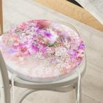 3 Boyutlu Dijital Baskılı Modern Yuvarlak Fermuarlı Sandalye Minderi Realhomes