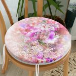 3 Boyutlu Dijital Baskılı Modern Yuvarlak Fermuarlı Sandalye Minderi Realhomes