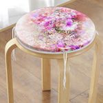 3 Boyutlu Dijital Baskılı Modern Yuvarlak Fermuarlı Sandalye Minderi Realhomes