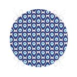 - RealHomes Yuvarlak Fermuarlı Minder - Realhomes Nazar Boncuğu Motifli Dijital Baskılı Modern Yuvarlak Fermuarlı Sandalye Minderi Realhomes