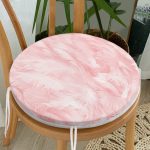 - RealHomes Yuvarlak Fermuarlı Minder - Realhomes Pudra Zeminli Dijital Baskılı Modern Yuvarlak Fermuarlı Sandalye Minderi Realhomes