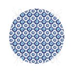 Nazar Boncuğu Motifli Dijital Baskılı Modern Yuvarlak Fermuarlı Sandalye Minderi Realhomes