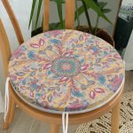- RealHomes Yuvarlak Fermuarlı Minder - Realhomes  Etnik Motifli Dijital Baskılı Modern Yuvarlak Fermuarlı Sandalye Minderi Realhomes