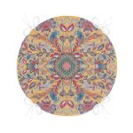 - RealHomes Yuvarlak Fermuarlı Minder - Realhomes  Etnik Motifli Dijital Baskılı Modern Yuvarlak Fermuarlı Sandalye Minderi Realhomes