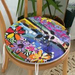 - RealHomes Yuvarlak Fermuarlı Minder - Realhomes  Multi Color Özel Tasarım Dijital Baskılı Modern Yuvarlak Fermuarlı Sandalye Minderi Realhomes