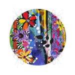 - RealHomes Yuvarlak Fermuarlı Minder - Realhomes  Multi Color Özel Tasarım Dijital Baskılı Modern Yuvarlak Fermuarlı Sandalye Minderi Realhomes