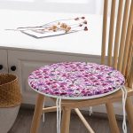 - RealHomes Yuvarlak Fermuarlı Minder - Realhomes  Leylek Ve Çiçek Desenli Dijital Baskılı Özel Tasarım Modern Yuvarlak Fermuarlı Sandalye Minderi Realhomes