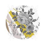 - RealHomes Yuvarlak Fermuarlı Minder - Realhomes  Beyaz Zeminde Çiçek Desenli Özel Tasarım Dijital Baskılı Modern Yuvarlak Fermuarlı Sandalye Minderi Realhomes