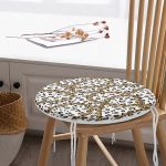 - RealHomes Yuvarlak Fermuarlı Minder - Realhomes  Leopar Ve Zincir Desenli Özel Tasarım Dijital Baskılı Modern Yuvarlak Fermuarlı Sandalye Minderi Realhomes