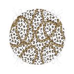 - RealHomes Yuvarlak Fermuarlı Minder - Realhomes  Leopar Ve Zincir Desenli Özel Tasarım Dijital Baskılı Modern Yuvarlak Fermuarlı Sandalye Minderi Realhomes