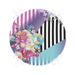 - RealHomes Yuvarlak Fermuarlı Minder - Realhomes  Çiçek Desenli Özel Tasarım Dijital Baskılı Modern Yuvarlak Fermuarlı Sandalye Minderi Realhomes