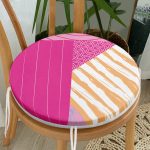 - RealHomes Yuvarlak Fermuarlı Minder - Realhomes  Abstract Geometrik Motifli Özel Tasarım Dijital Baskılı Modern Yuvarlak Fermuarlı Sandalye Minderi Realhomes