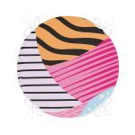 Geometrik Modern Sanat Tasarımlı Yuvarlak Fermuarlı Sandalye Minderi Realhomes