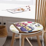 - RealHomes Yuvarlak Fermuarlı Minder - Realhomes  Baykuş Desenli Dijital Baskılı Yuvarlak Fermuarlı Sandalye Minderi Realhomes