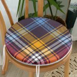 - RealHomes Yuvarlak Fermuarlı Minder - Realhomes  Renkli Ekose Desenli Özel Tasarım Yuvarlak Fermuarlı Sandalye Minderi Realhomes