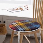 - RealHomes Yuvarlak Fermuarlı Minder - Realhomes  Renkli Ekose Desenli Özel Tasarım Yuvarlak Fermuarlı Sandalye Minderi Realhomes