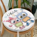 - RealHomes Yuvarlak Fermuarlı Minder - Realhomes Sevimli Kediler Dijital Baskılı Yuvarlak Fermuarlı Sandalye Minderi Realhomes